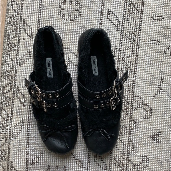 Miu Miu Shoes - Miu Miu Shearling Ballet Flats